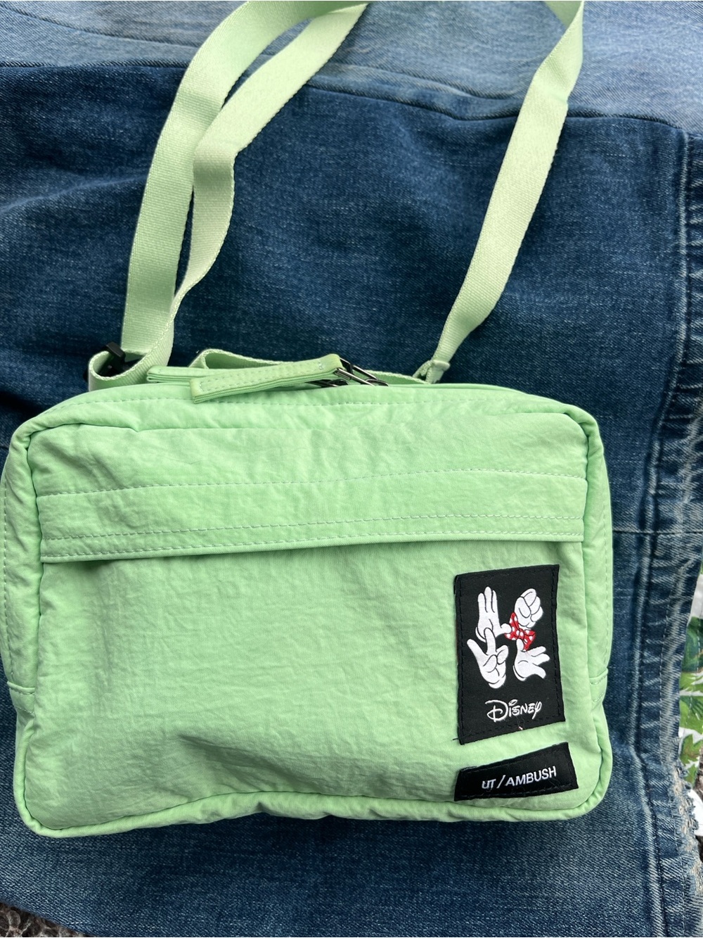 Disney x UNIQLO UT AMBUSH Mint Green Nylon Crossbody Bag 🍃 Rare